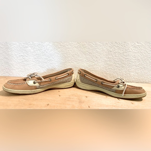 Sperry Angelfish Top Sider Tan Leather Slip On Boat Shoes Women's Size 6.5 - Picture 5 of 8